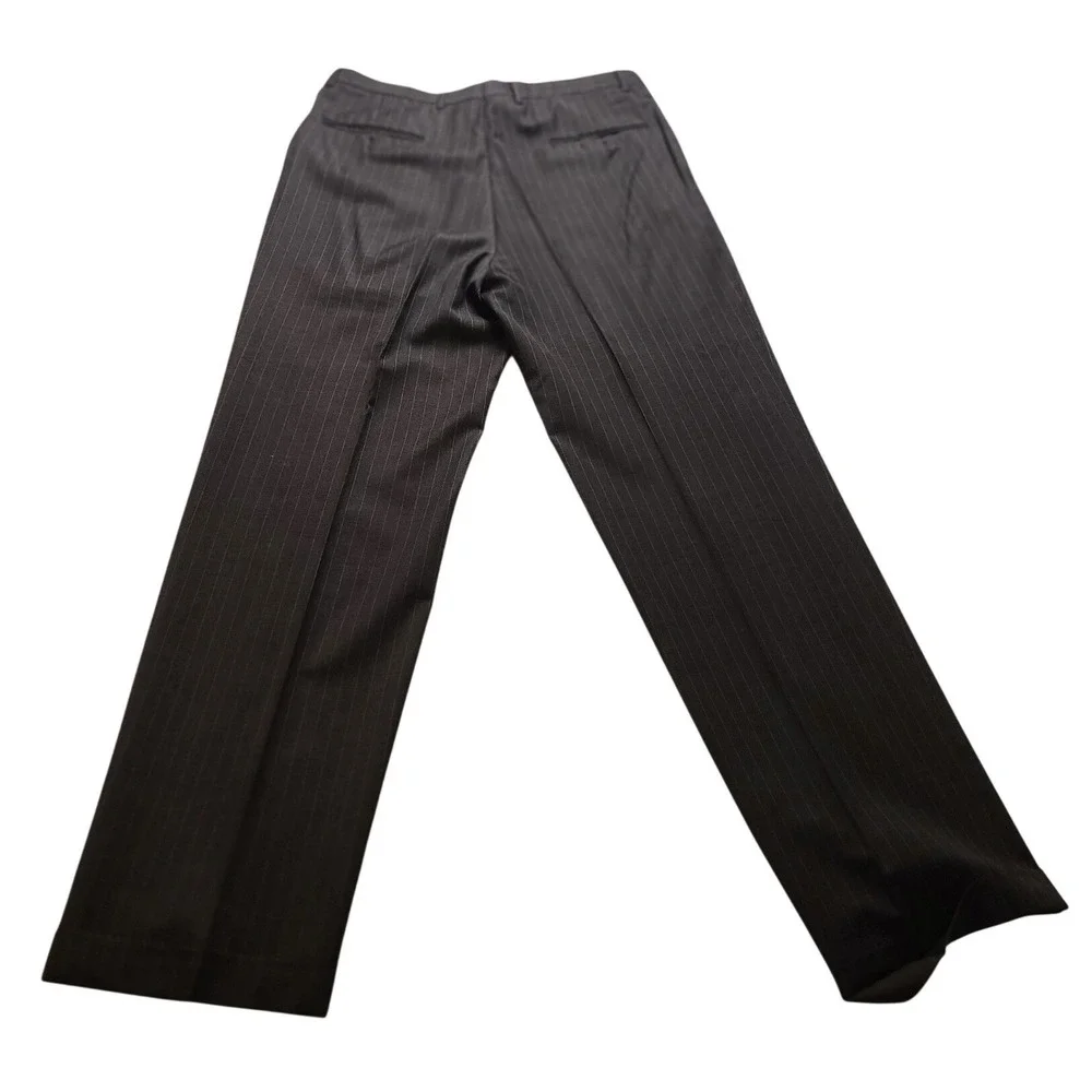 Mens‎ Charcoal Grey Pinstripe 2 Piece Suit Blazer and Pleated Trousers Set